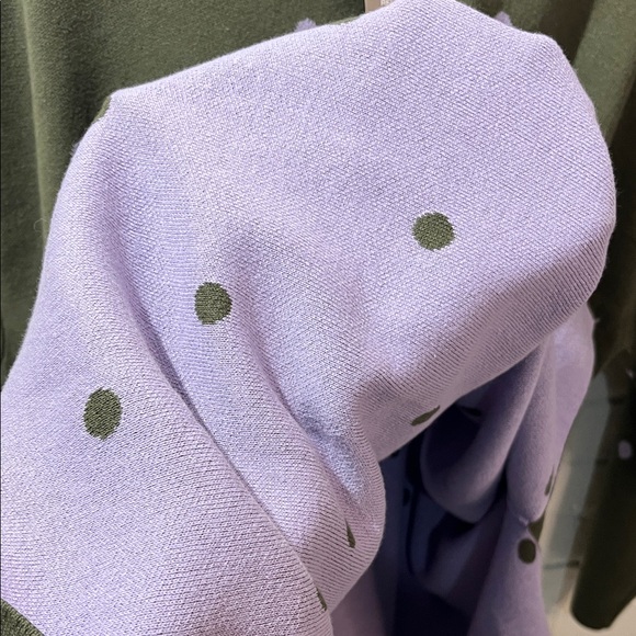 J. Jill V-Neck Sweater - Olive and Lavender Polka Dots NWT - Picture 5 of 7